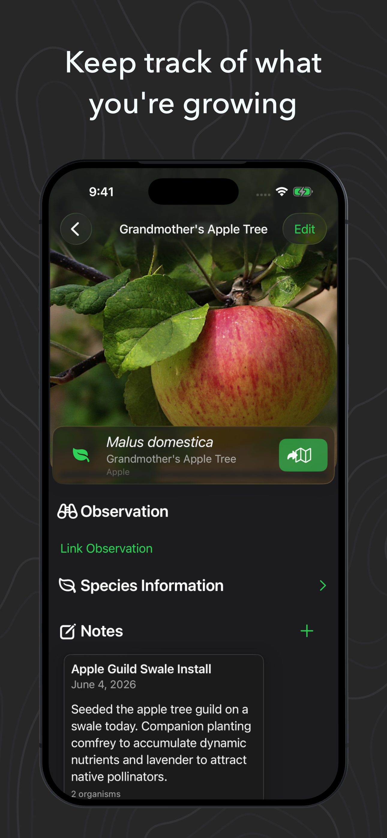 A screenshot of Home Ecologist on iPhone.