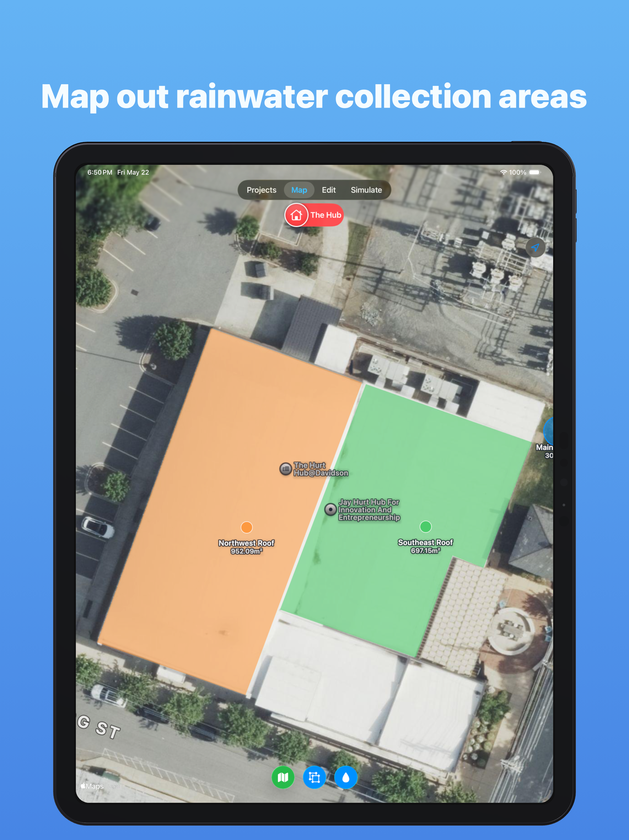 A screenshot of RainPlan on iPad.